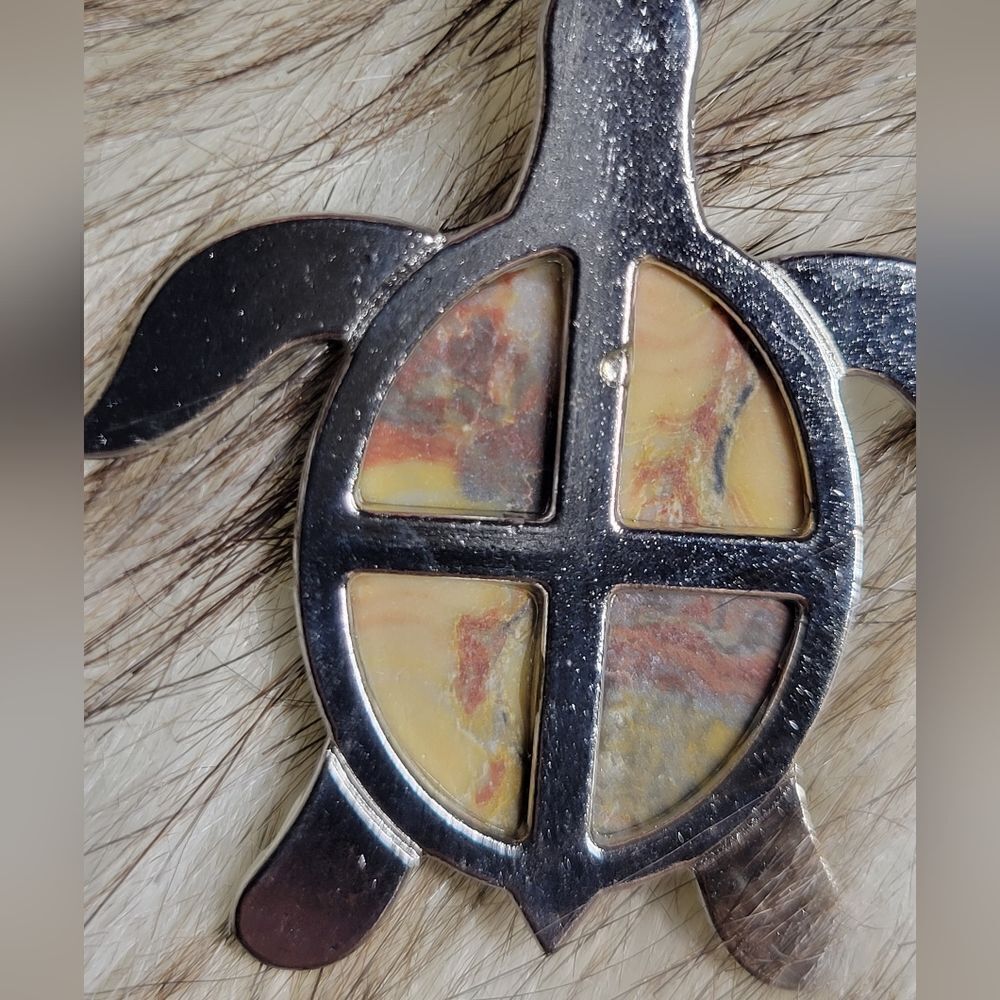 Rainbow Picasso Stone Turtle - Picture 4 of 8